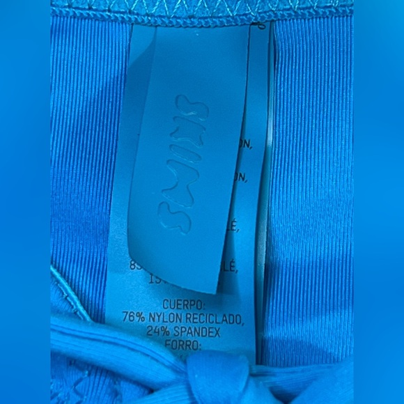 SKIMS Swim Bikini TOP Long Sleeve, Color Turquoise, Size Large, NWT - Picture 7 of 7